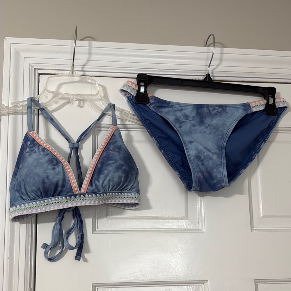 Blue Tie-Dye Bikini Set